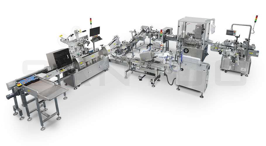 口服液燈檢貼標包裝線